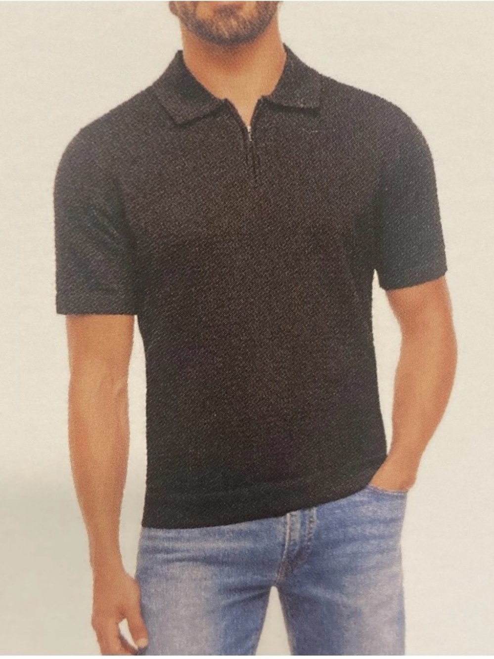 Express Men's XXL Short-Sleeve Zip  Sweater polo Shirt - Black NWT, $74 MSRP